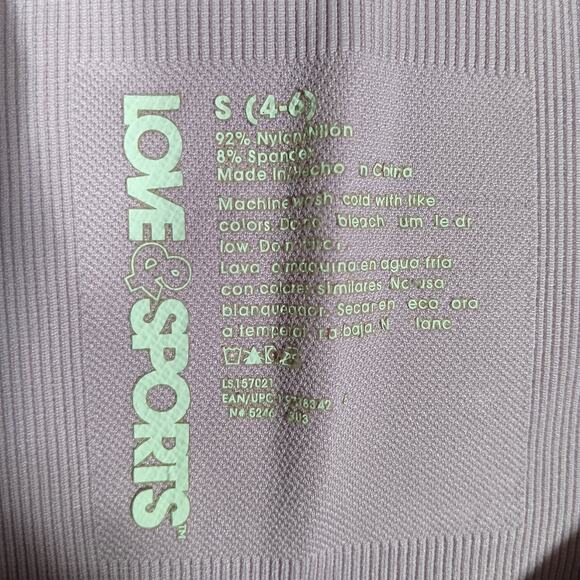 Love & Sports Seamless Leggings Pink Orchid Mid Rise Size Small (4-6) Slim Fit - Picture 9 of 10